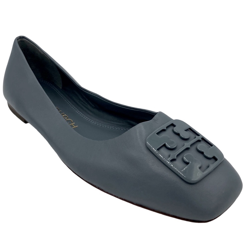 NWOB Tory Burch Georgia Blue Gray Extended Width Ballet Flats - Sz 9.5C